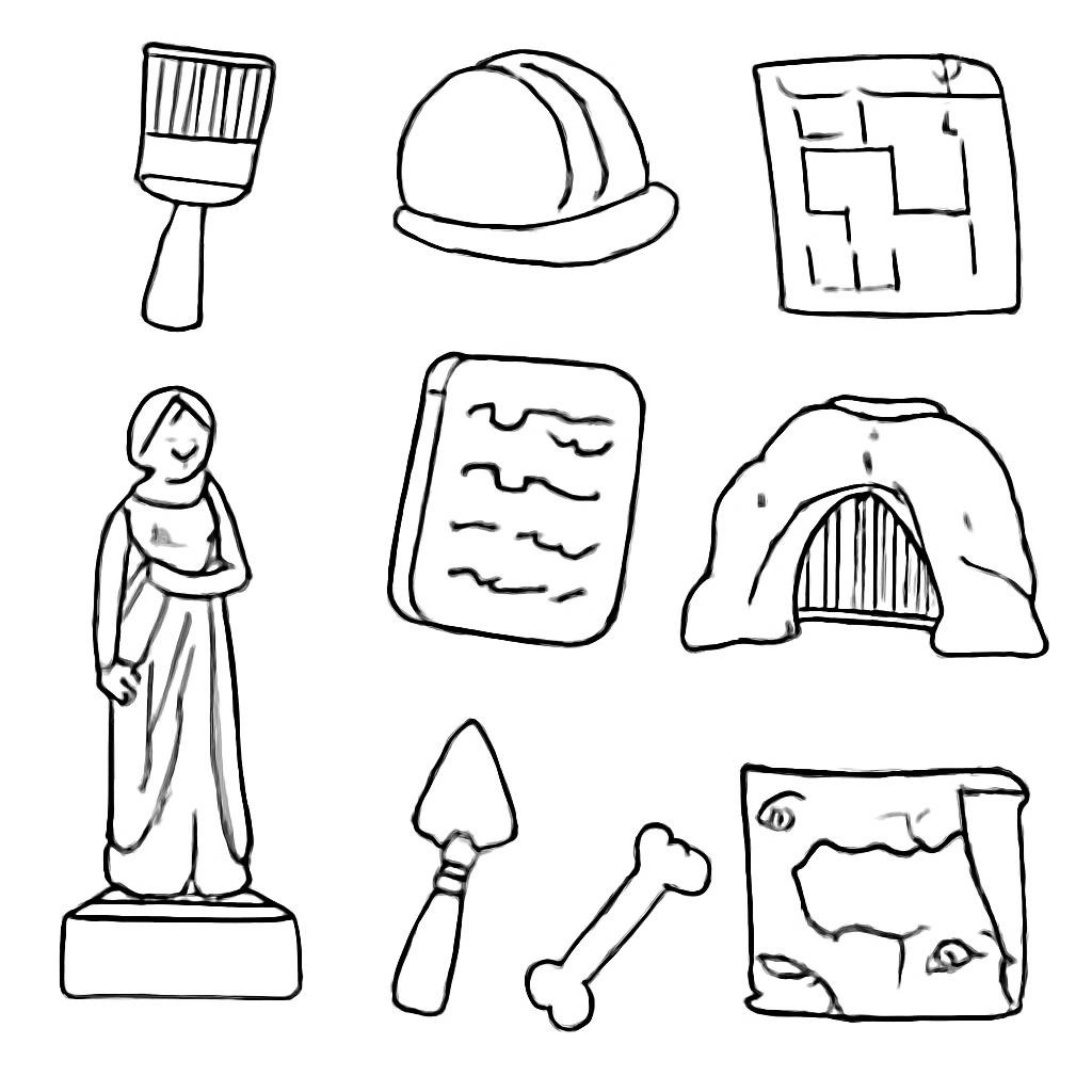 Archaeology objects and places with English labels