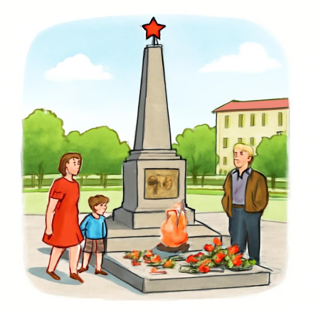 Военный мемориал у городской площади