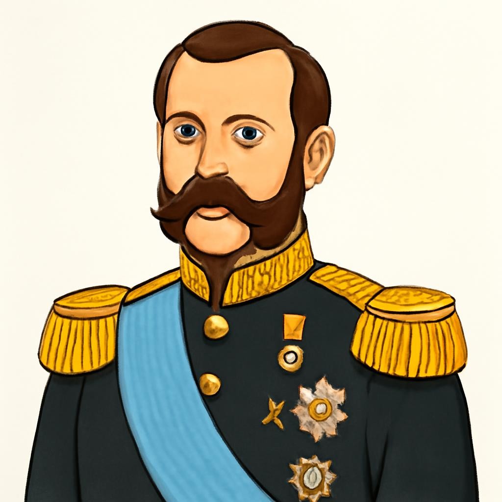 Парадный портрет Александра II в военной форме.