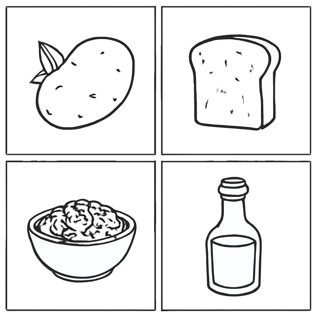 Сетка из четырёх продуктов для определения лишнего