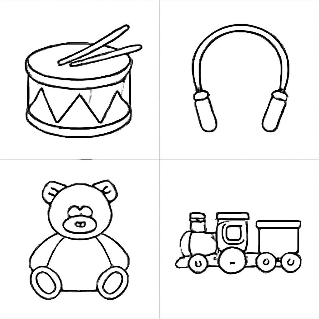 Сетка из четырёх игровых предметов