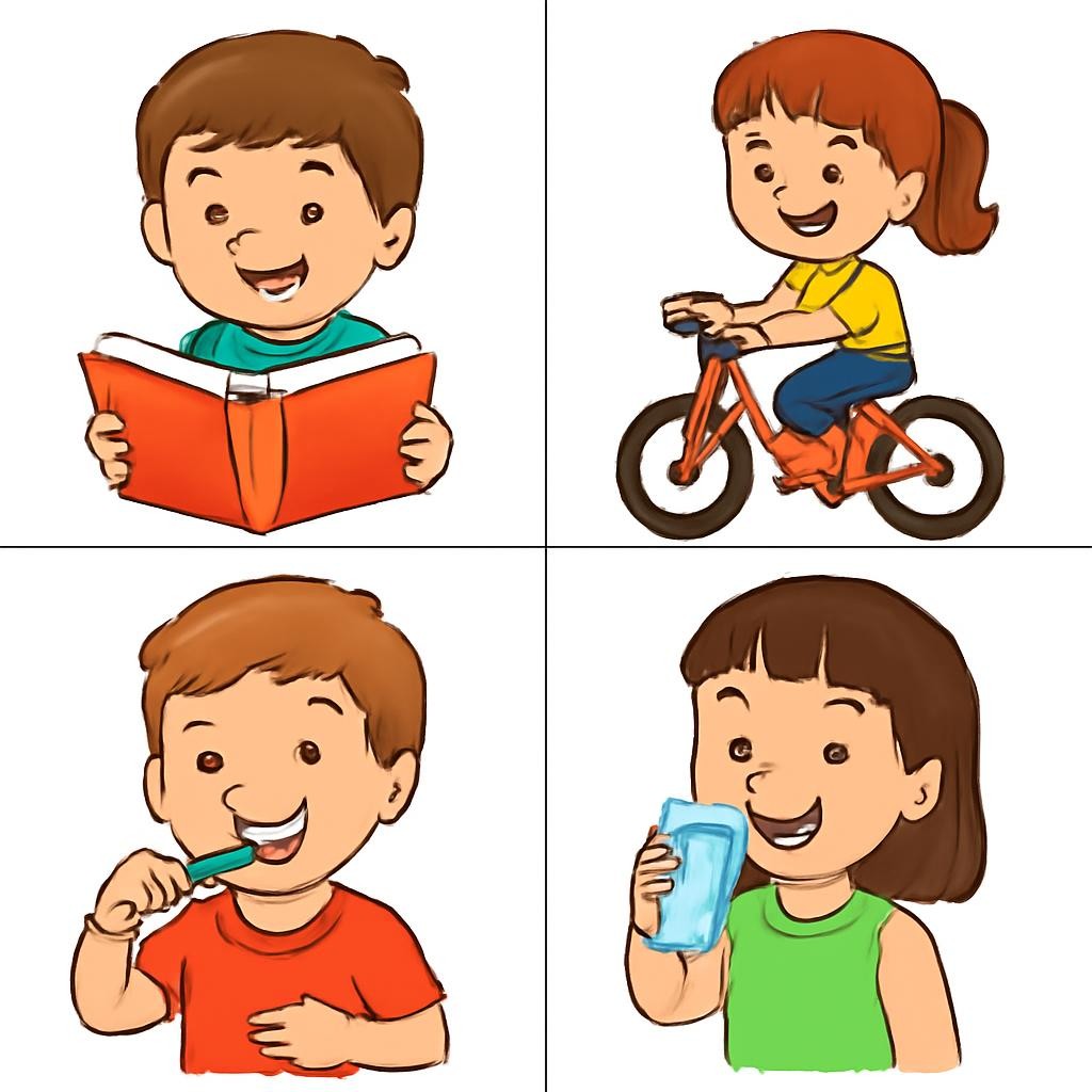 Four everyday actions for children