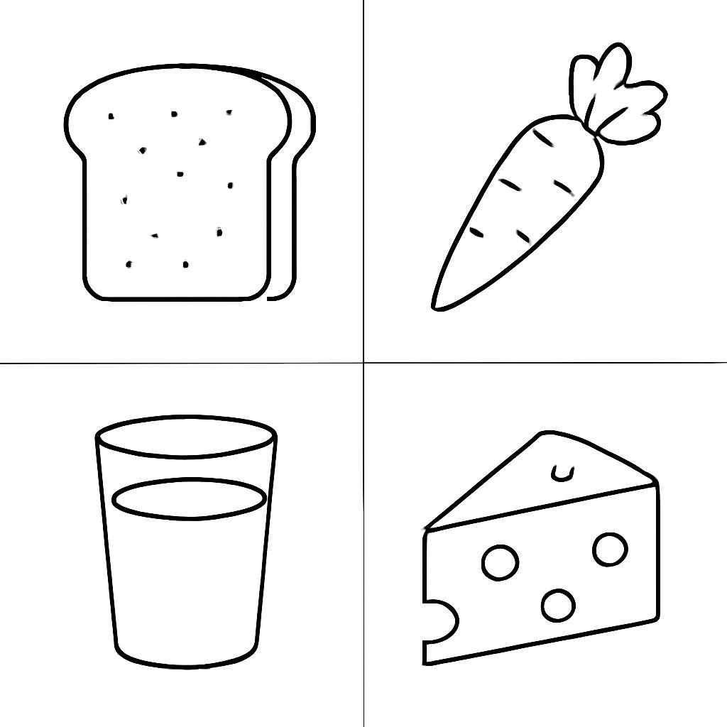 Контурная сетка с продуктами