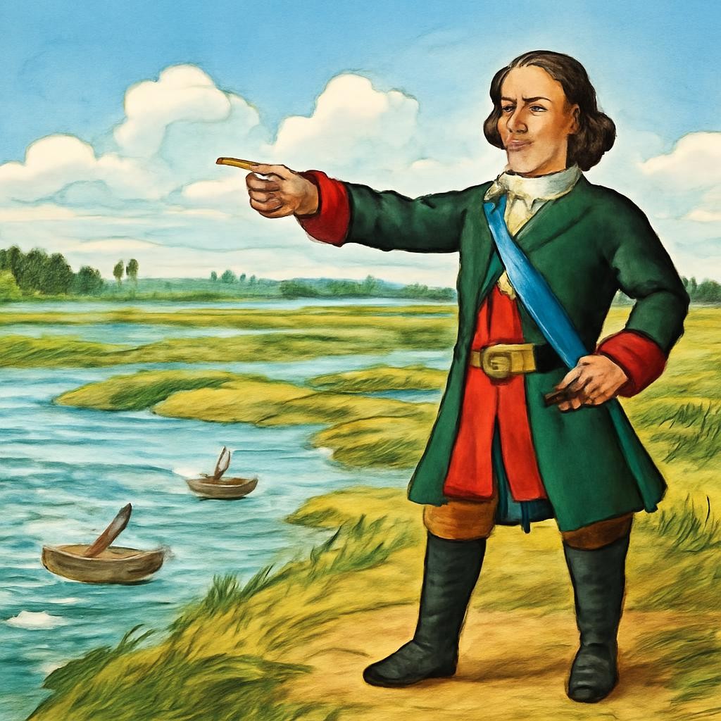 Пётр I на берегу Невы