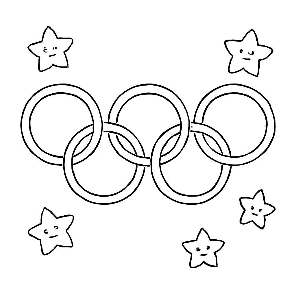 Контурные олимпийские кольца