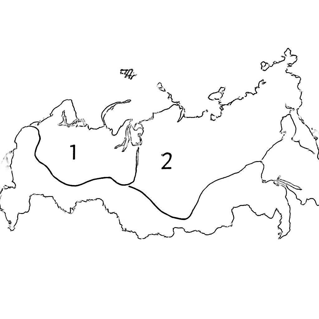 Контурная схема тектонических структур России