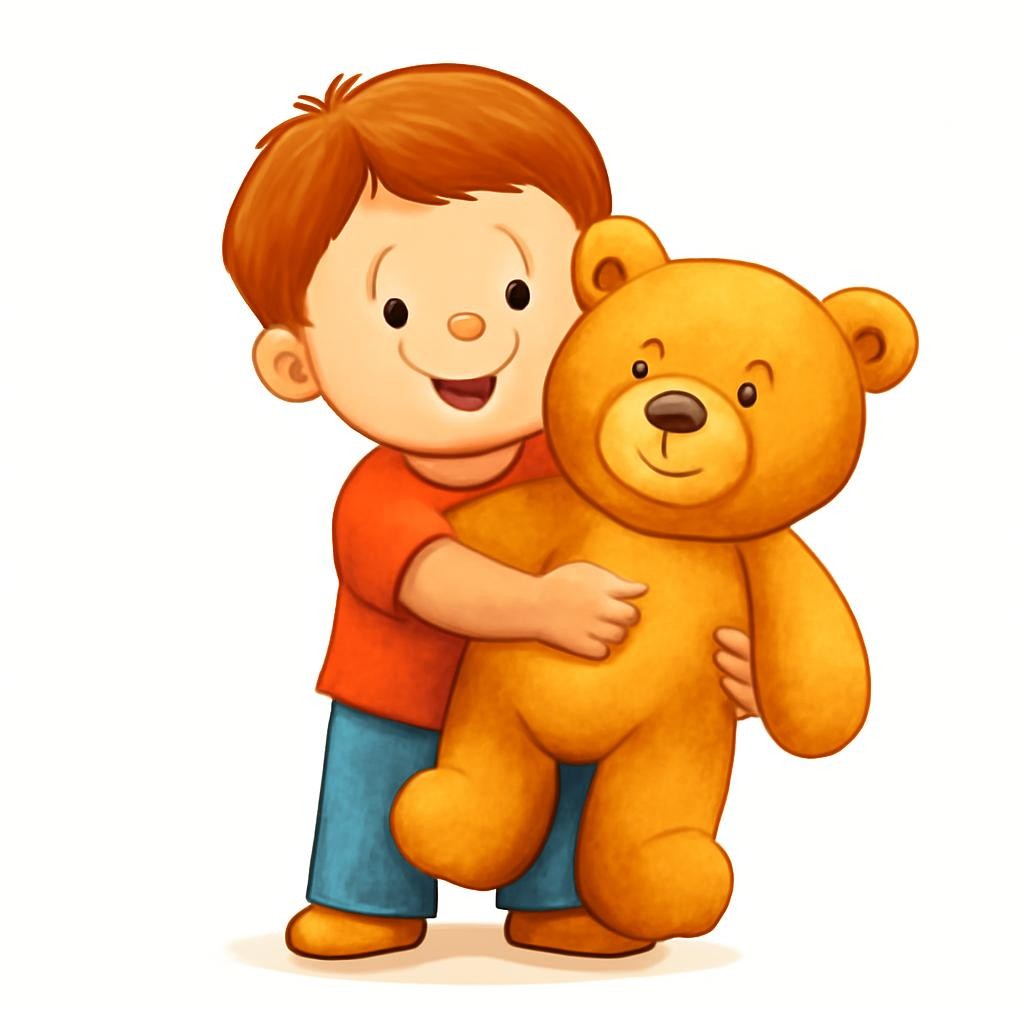 Ребёнок с игрушечным медвежонком
