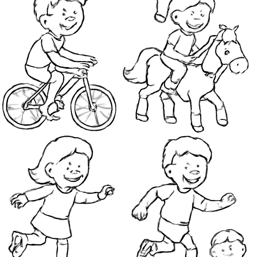 Children doing different sports.