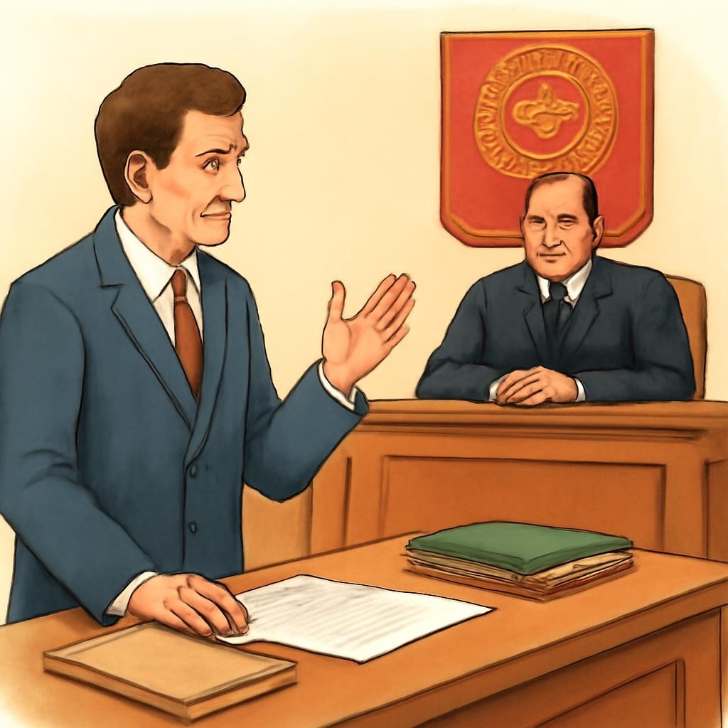 Юрист выступает в суде