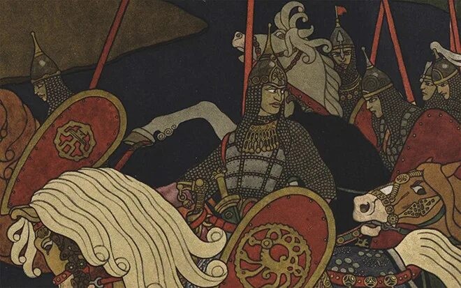 Слайд 7 «Исторические корни и искусство» — иллюстрация к презентации «Былина «Волх Всеславович»: образ богатыря-кудесника» по литературе для 4 класса